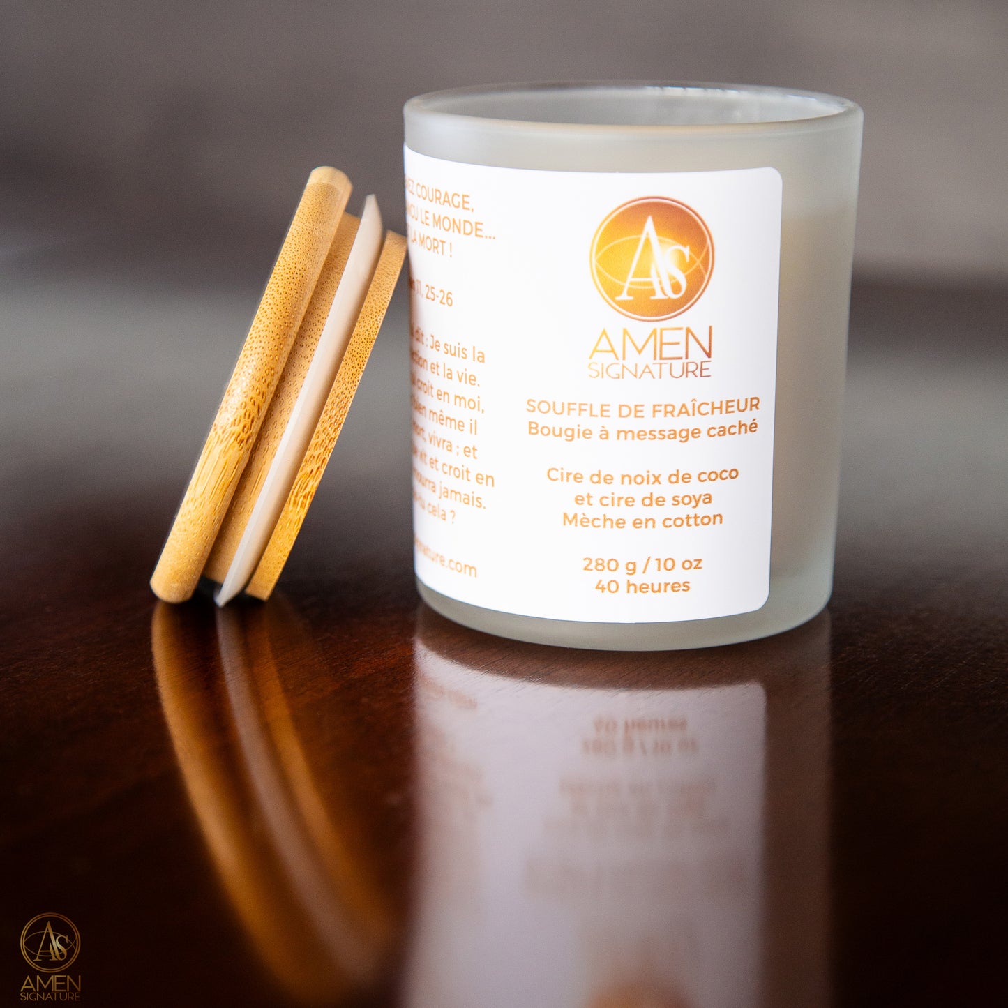 Bougie à message caché – Souffle de fraîcheur – 10 oz