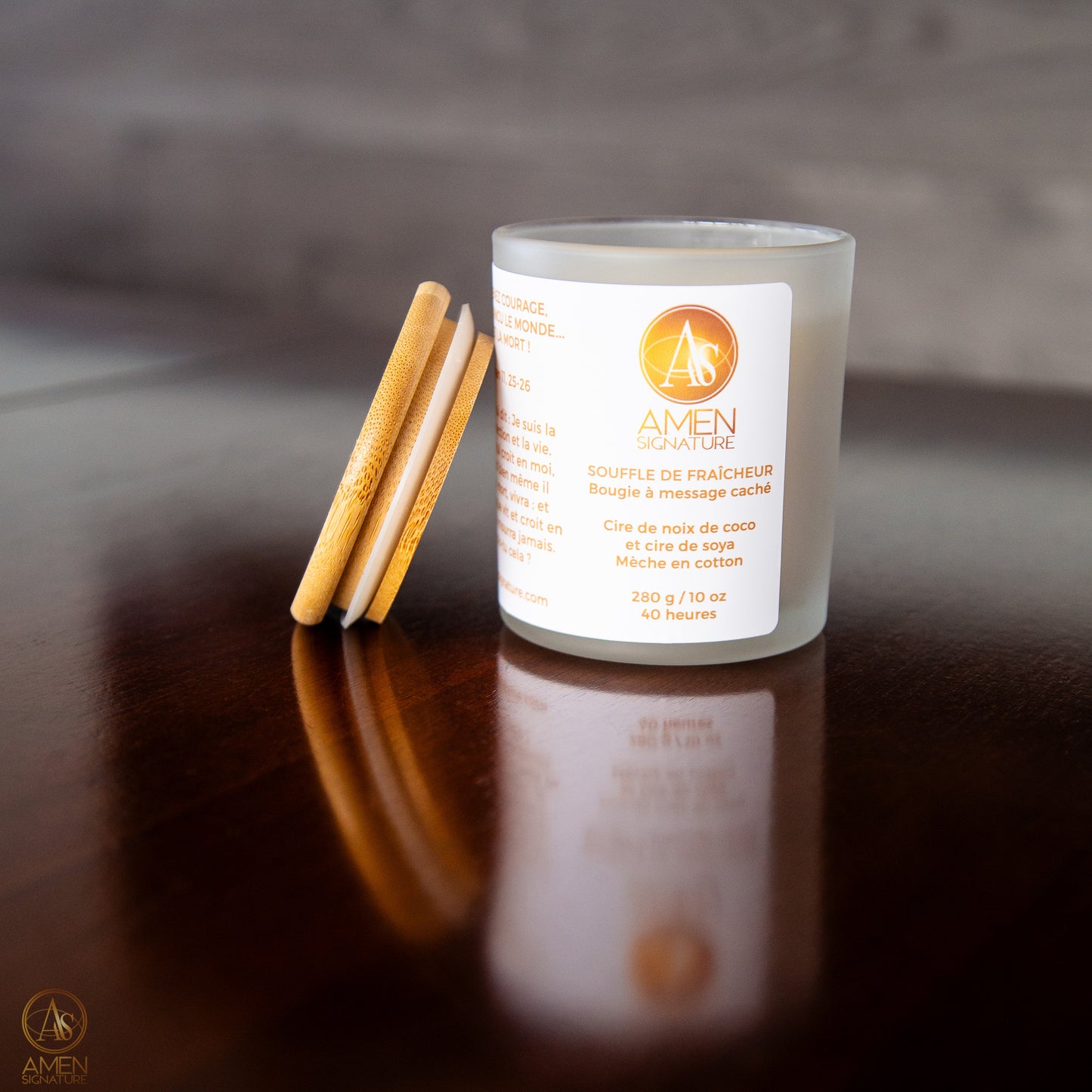 Bougie à message caché – Souffle de fraîcheur – 10 oz