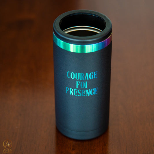 Isotherme iridescent canette mince gravée - Fortifie-toi | Josué 1,9