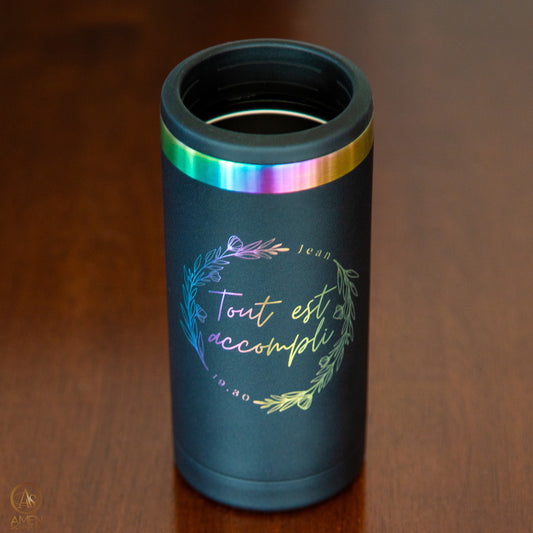 Isotherme iridescent canette mince gravée - Tout est accompli | Amen