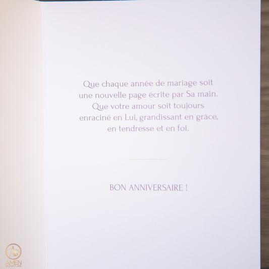 Carte de souhaits chrétienne - Anniversaire de mariage - Un seul chemin