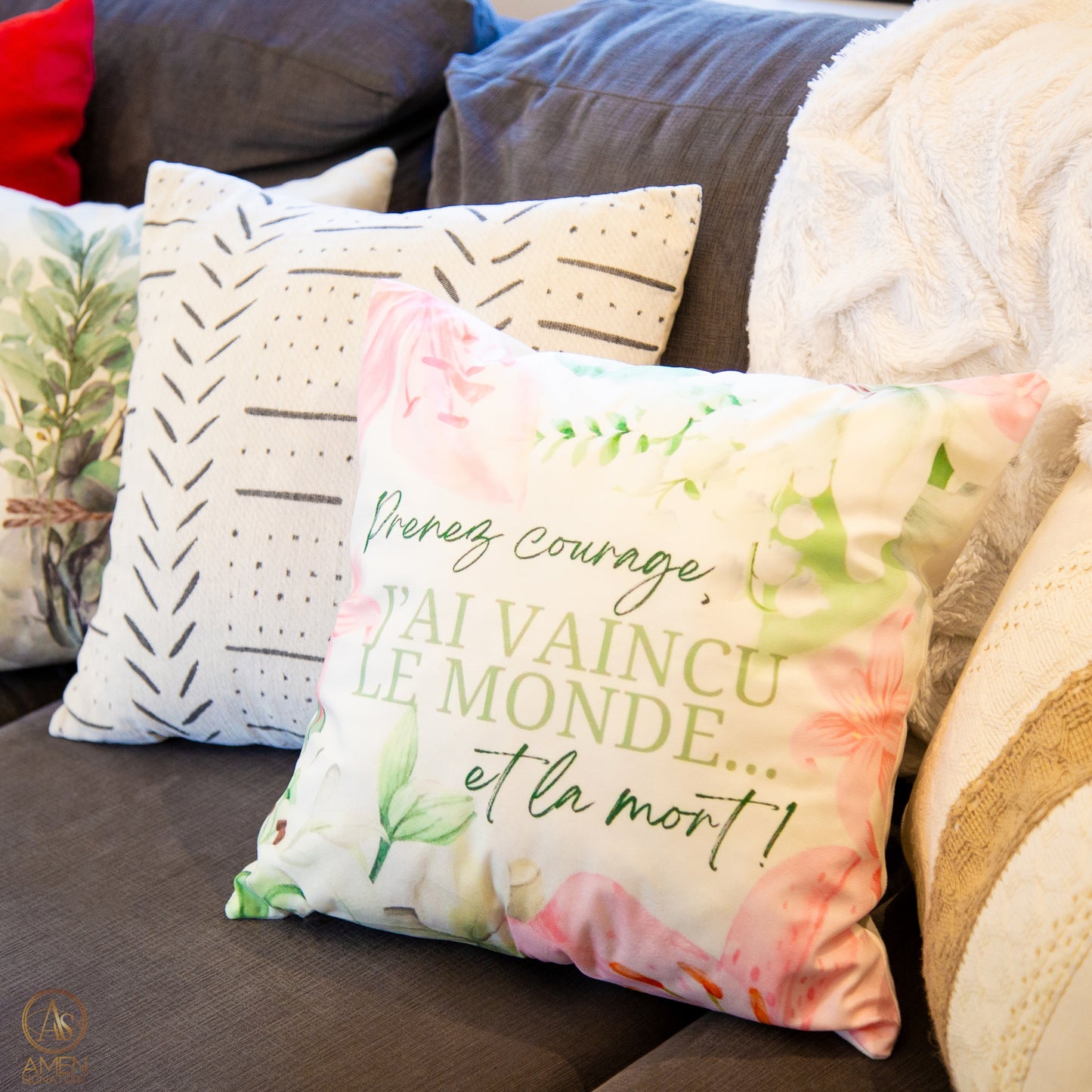 Housse de coussin - Prenez courage