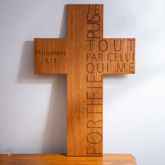 Croix en bois - Philippiens 4,13