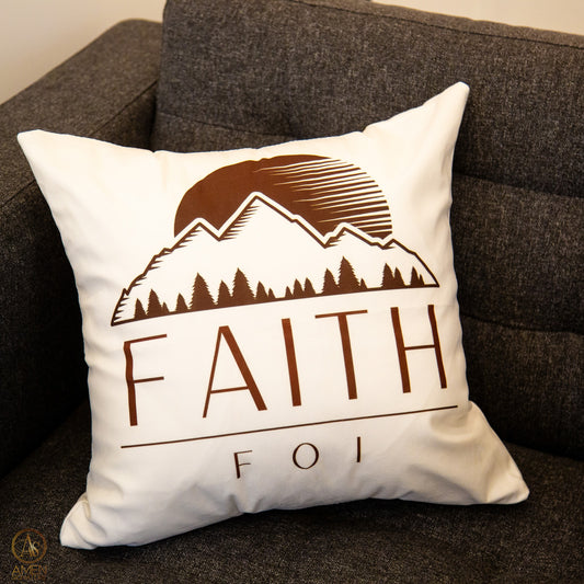 Housse de coussin chrétienne - FAITH Foi - 45 x 45 cm