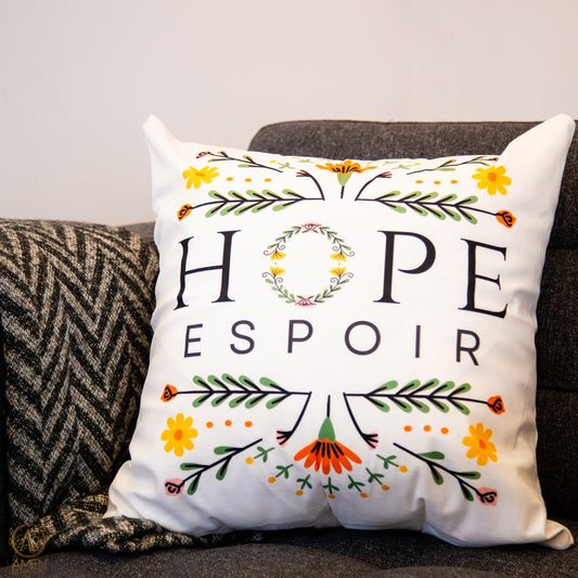 Housse de coussin chrétienne - HOPE Espoir - 45 x 45 cm