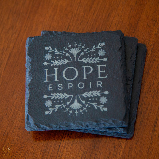 Ensemble de sous-verres - HOPE ESPOIR - Rond ou carré