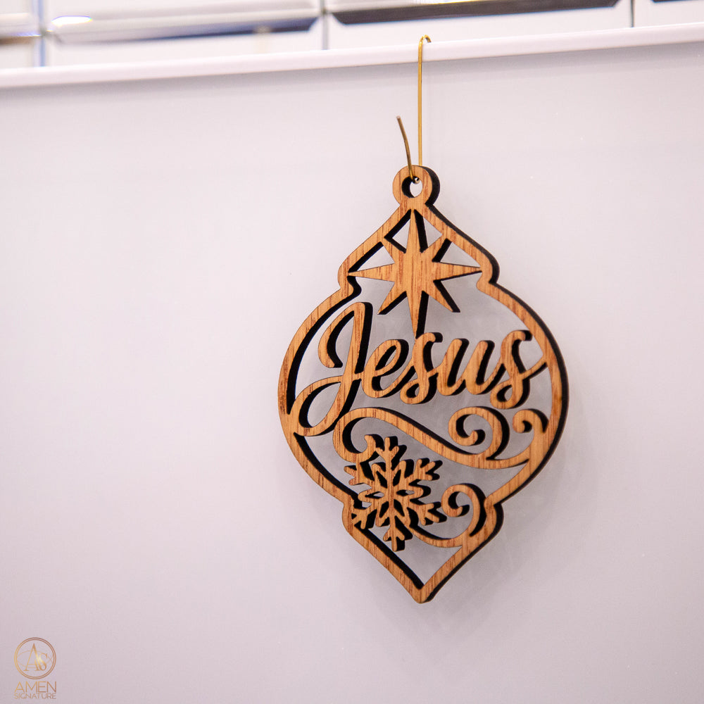 Boule de Noël en bois - Jésus