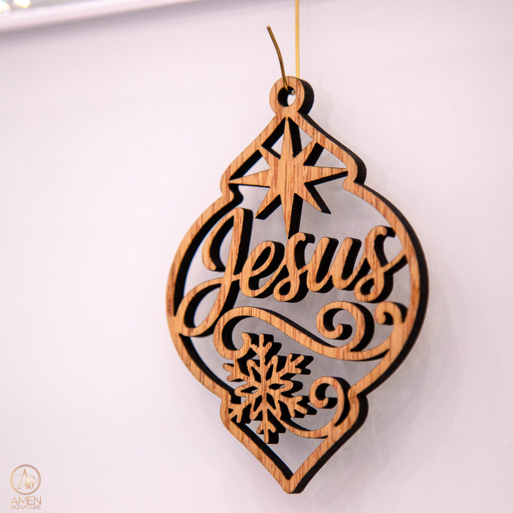 Boule de Noël en bois - Jésus