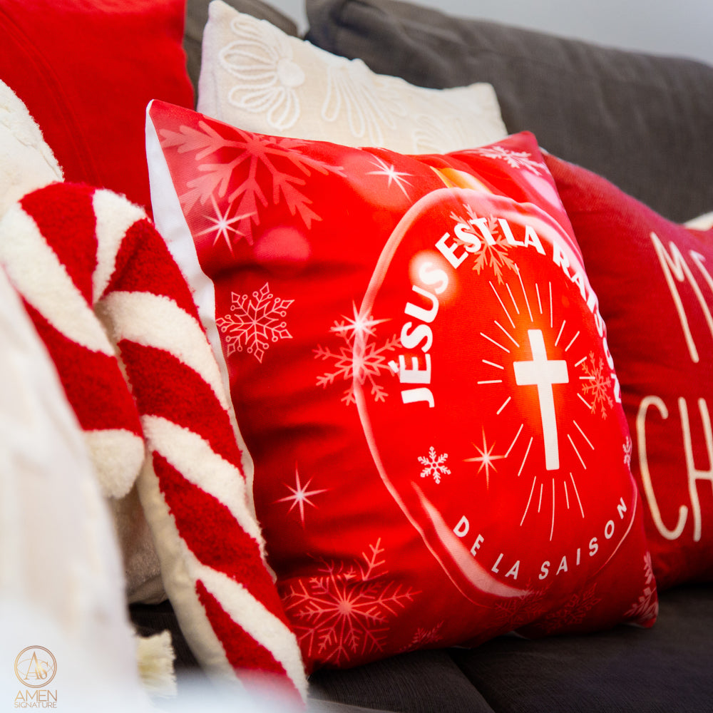 Housse de coussin - Jésus est la raison de la saison