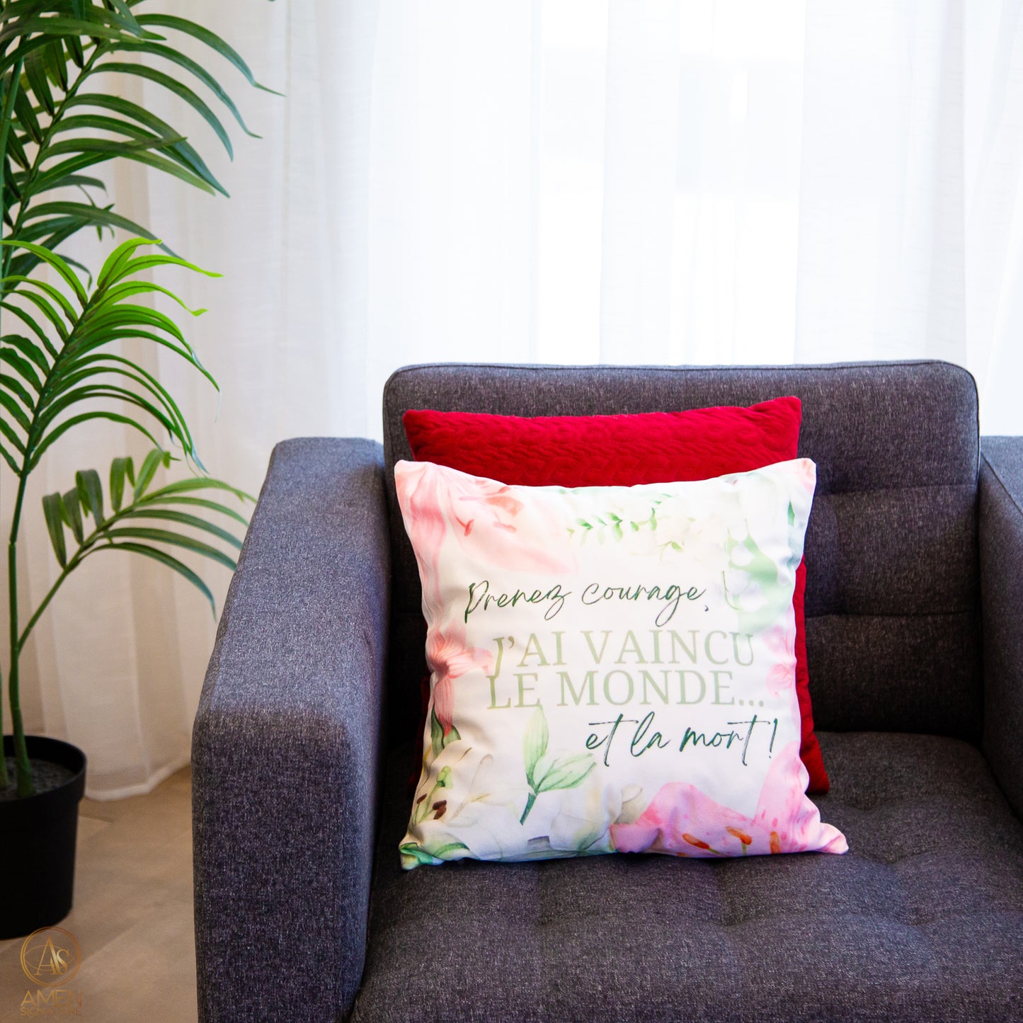Housse de coussin - Prenez courage