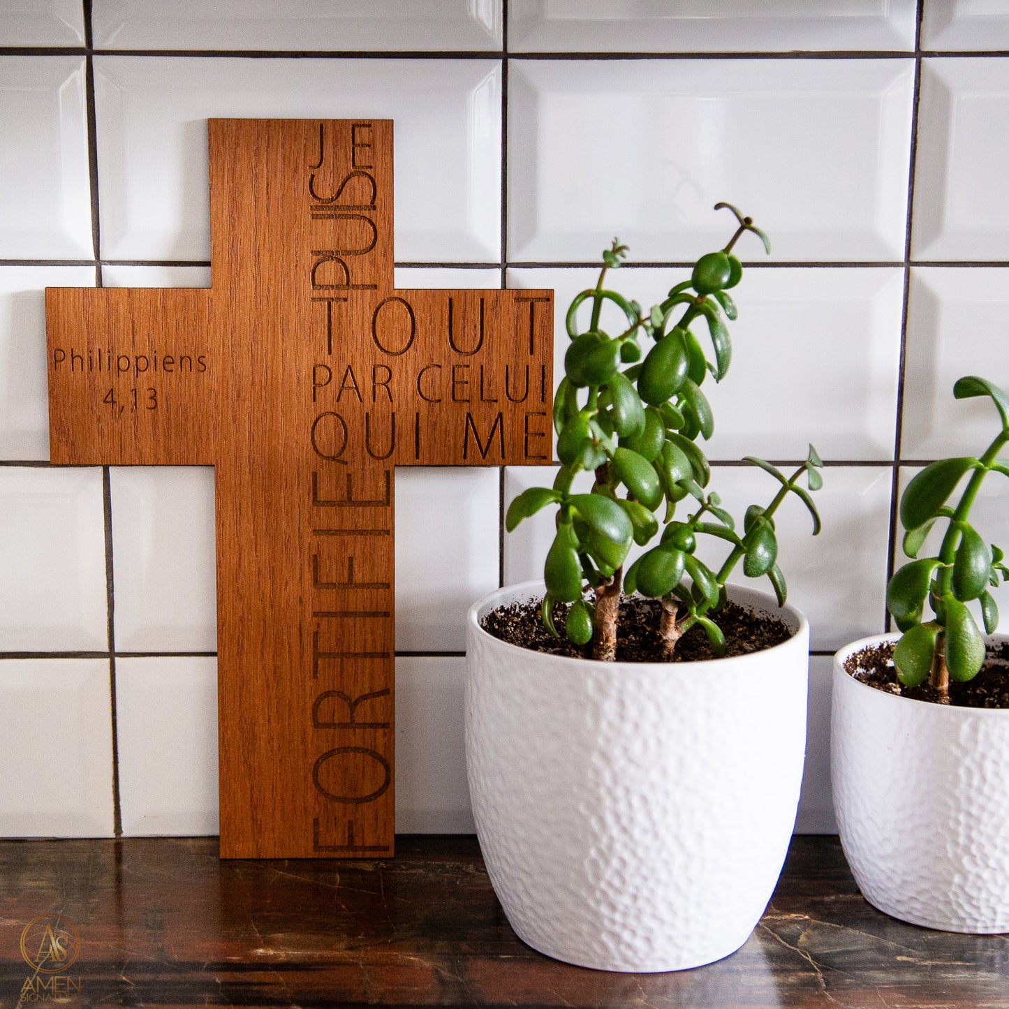 Croix en bois - Philippiens 4,13