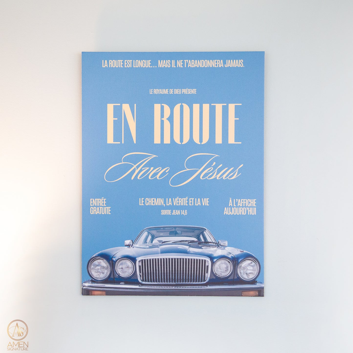 Affiche rigide - En route avec Jésus - Cinéma rétro