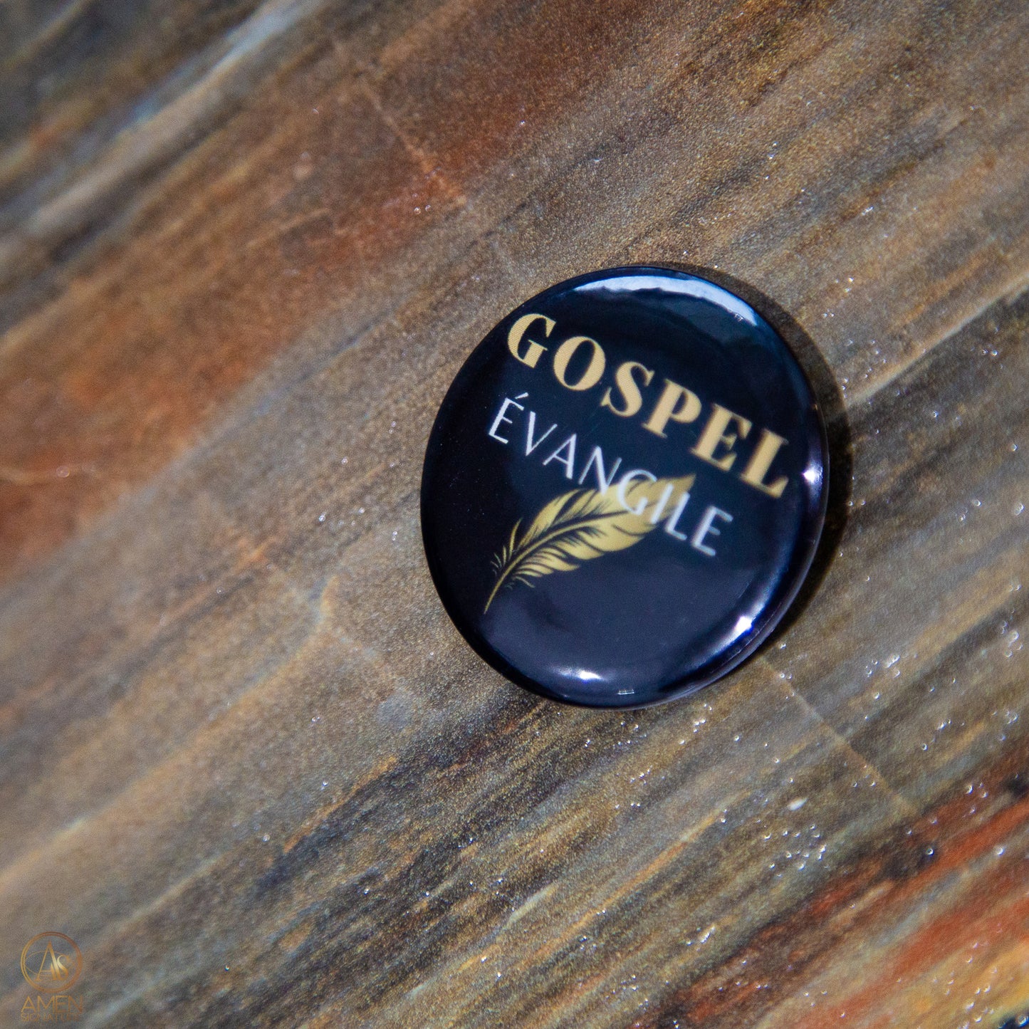 Macaron chrétien GOSPEL - Évangile - Noir ou blanc