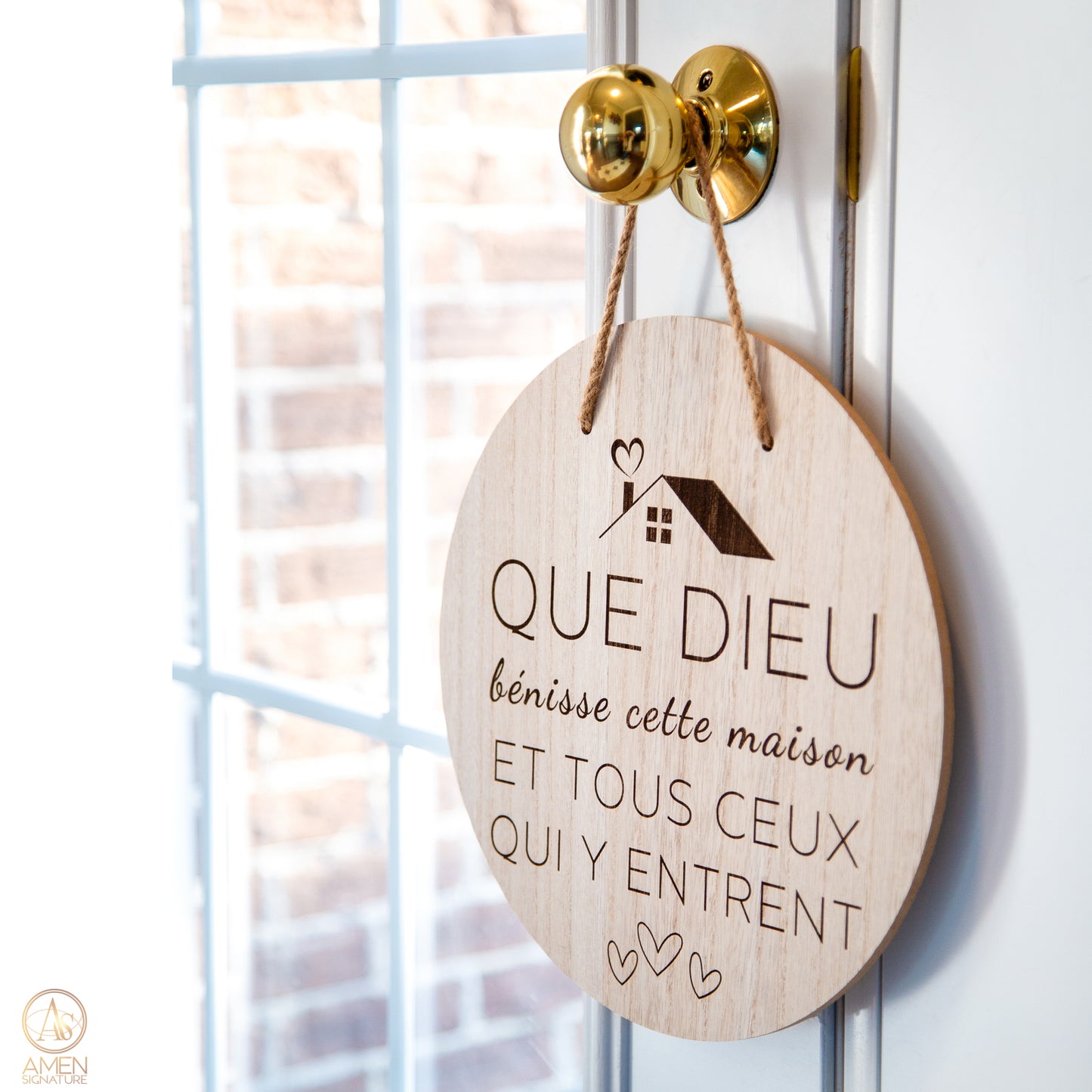 Panneau mural chrétien - Que Dieu bénisse cette maison