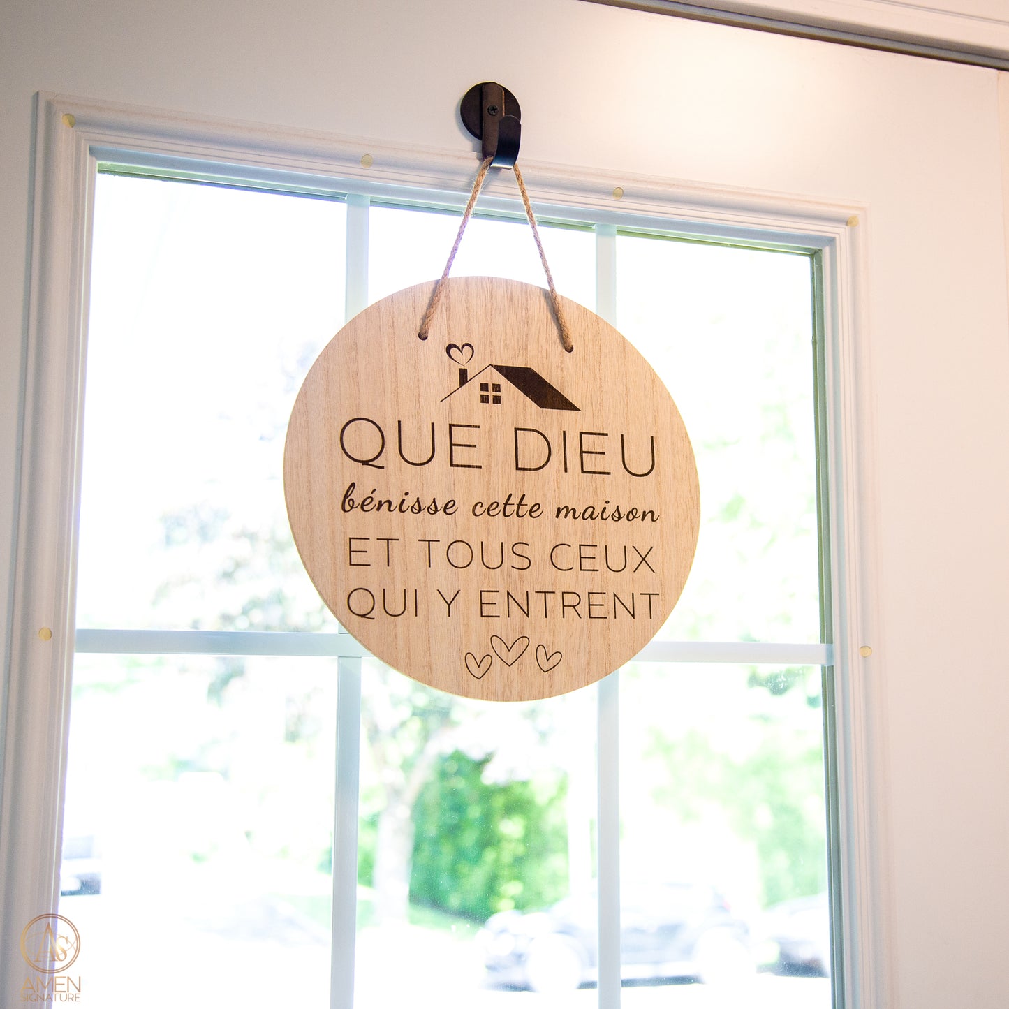 Panneau mural chrétien - Que Dieu bénisse cette maison