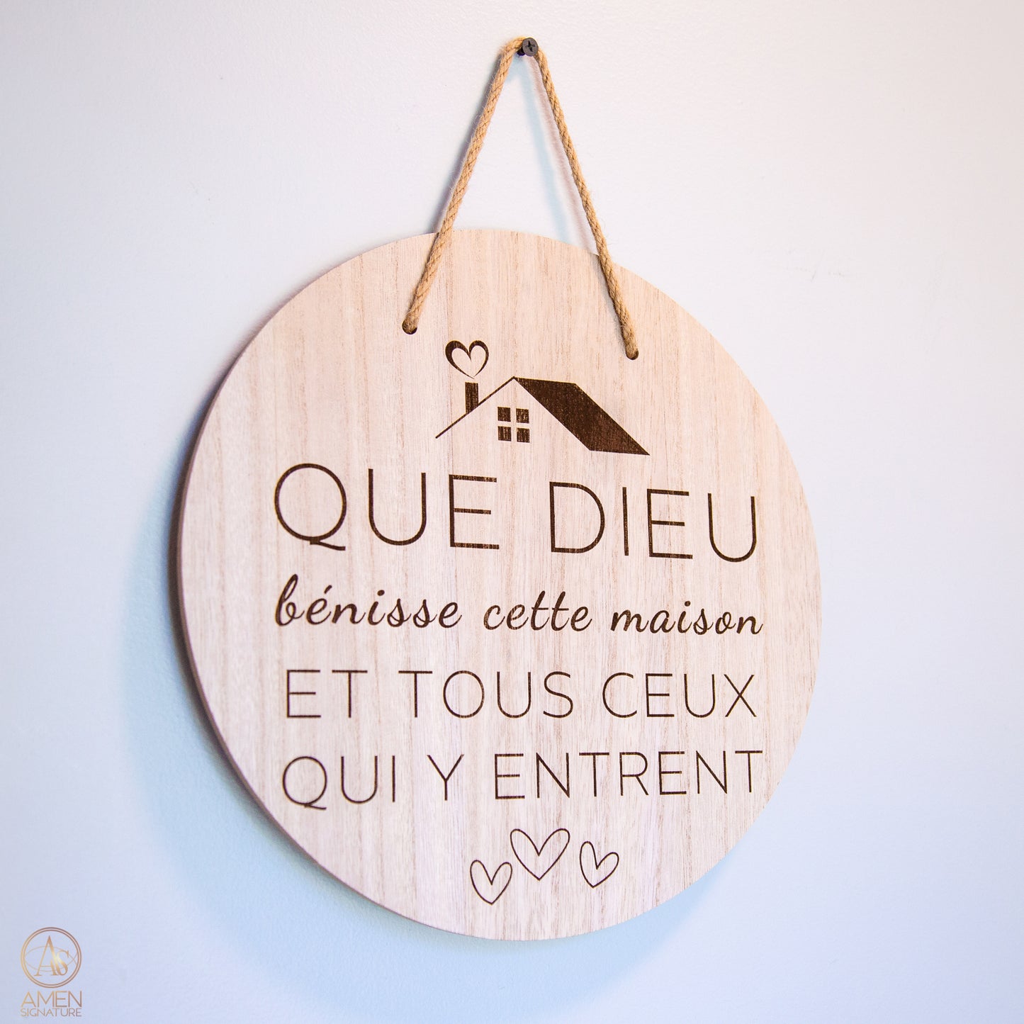 Panneau mural chrétien - Que Dieu bénisse cette maison