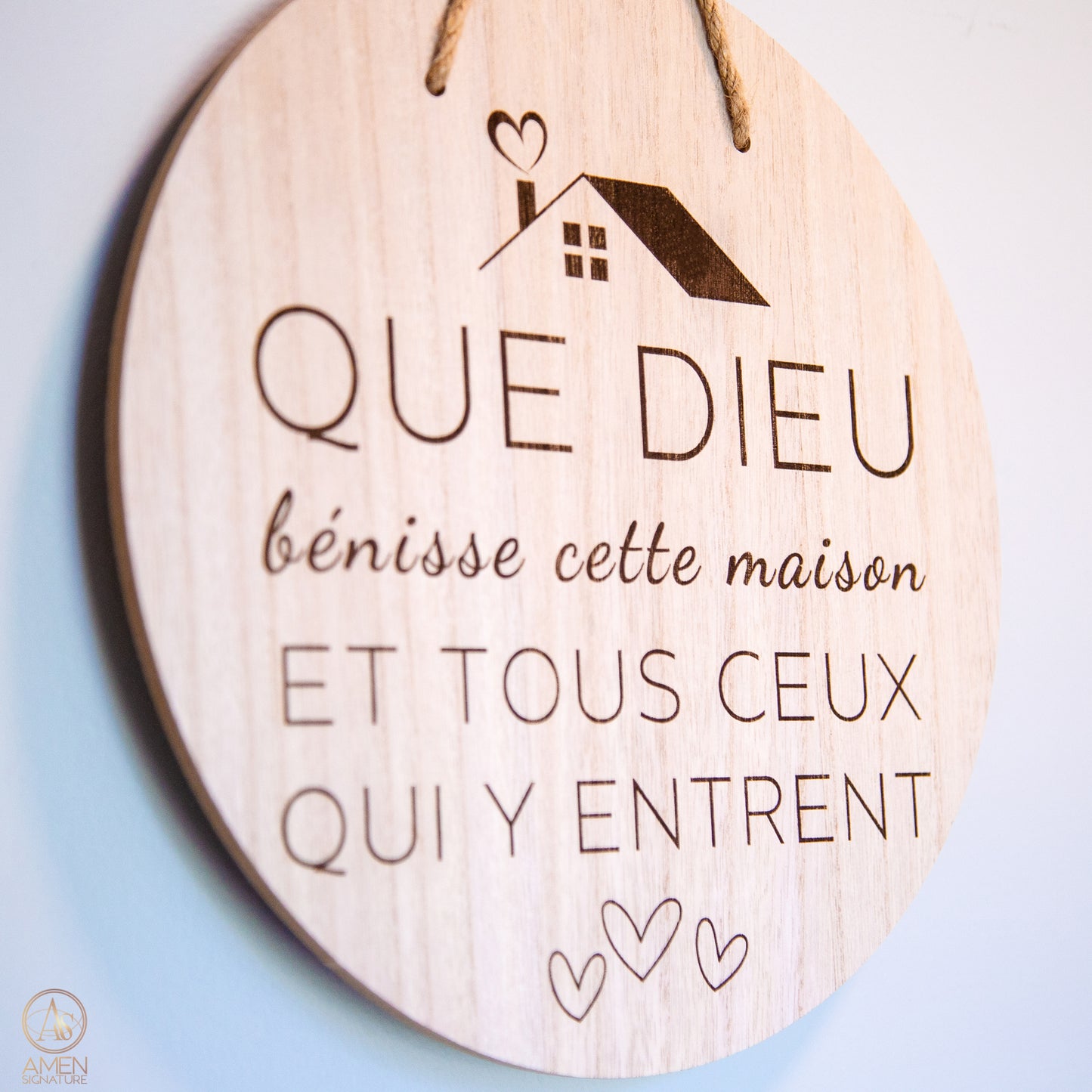 Panneau mural chrétien - Que Dieu bénisse cette maison