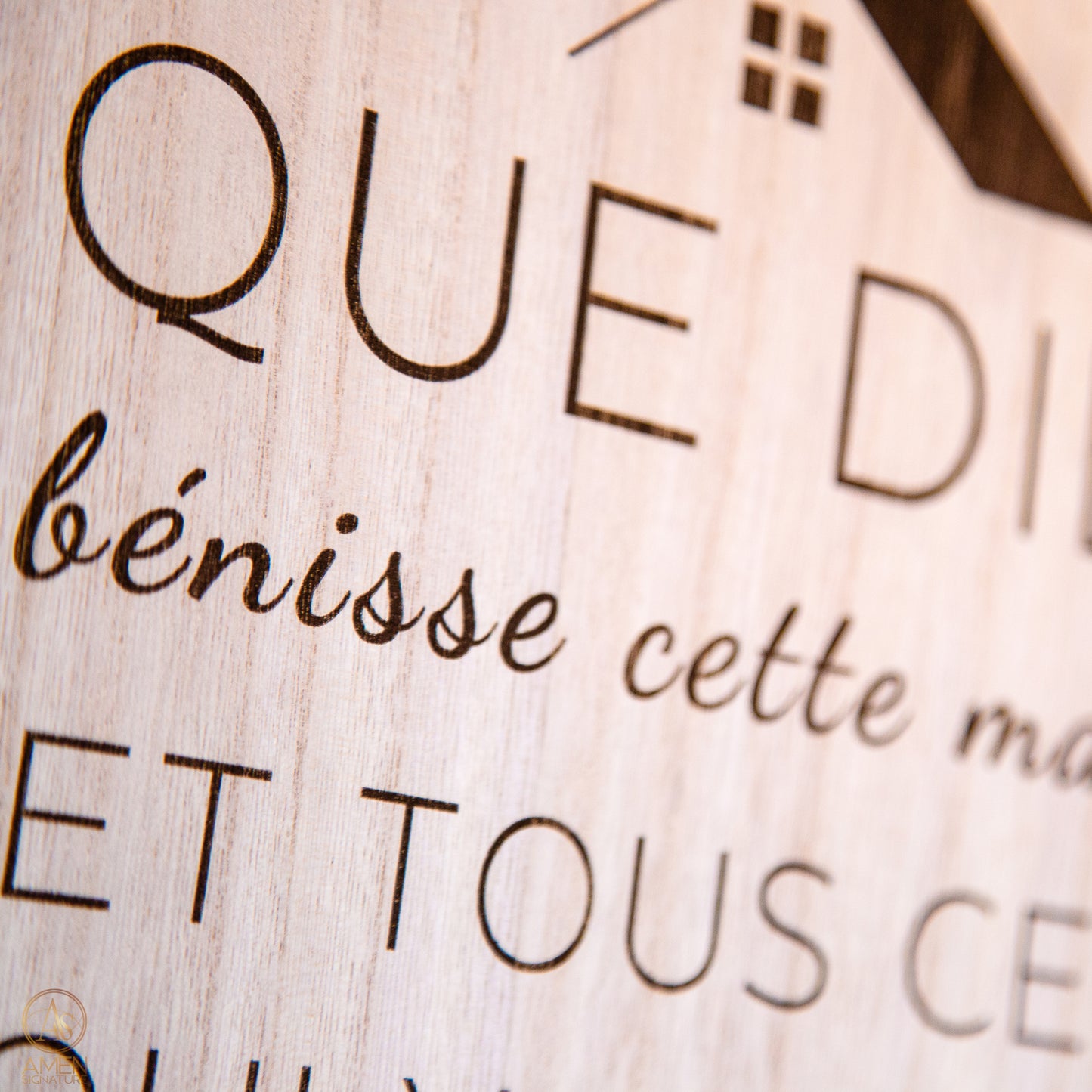 Panneau mural chrétien - Que Dieu bénisse cette maison