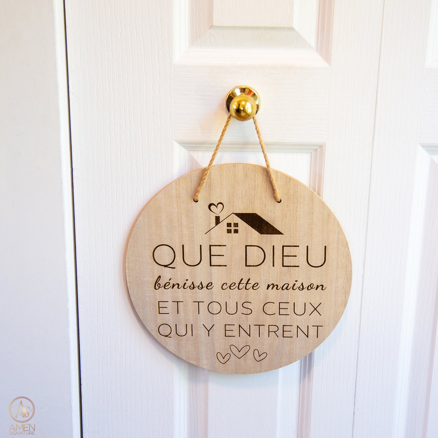 Panneau mural chrétien - Que Dieu bénisse cette maison