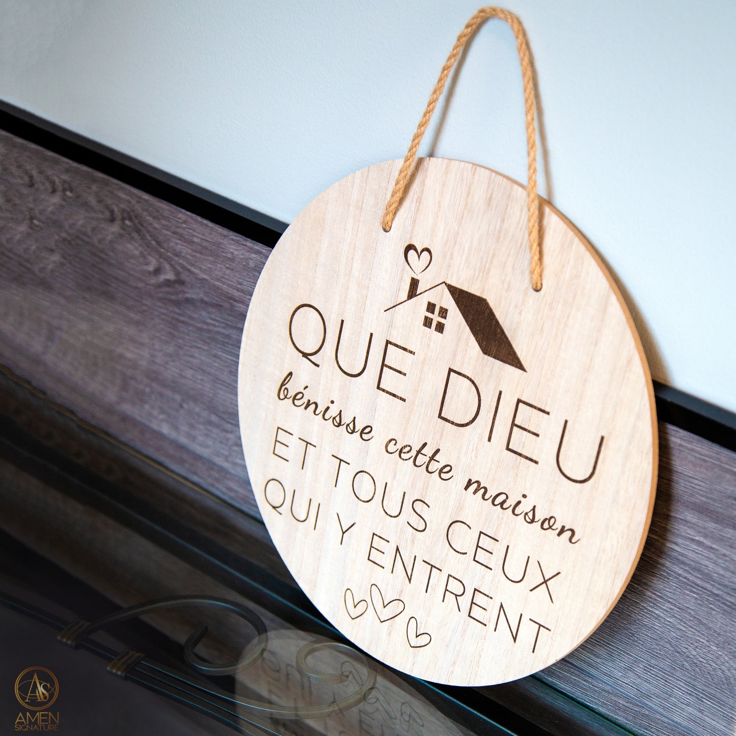 Panneau mural chrétien - Que Dieu bénisse cette maison