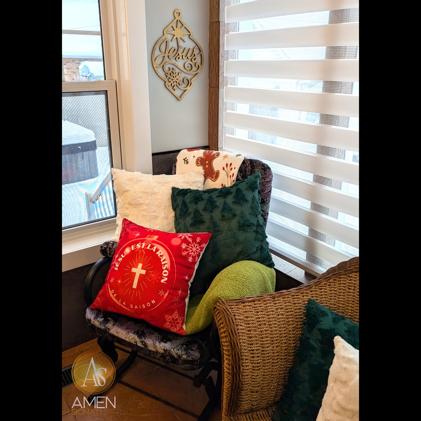 Housse de coussin - Jésus est la raison de la saison